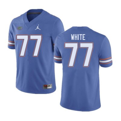 Men's Florida Gators #77 Ethan White NCAA Jordan Brand Blue Authentic Stitched College Football Jersey PNW2762KY